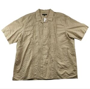 Banana Republic Khaki Textured Short Sleeve Shirt XL 100% Cotton NWT